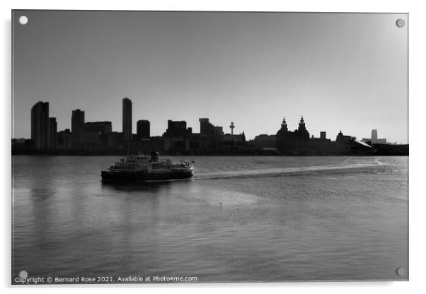 Morning Ferry from Liverpool Acrylic by Bernard Rose Photography