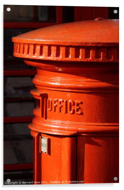 Red Post Box Acrylic by Bernard Rose Photography