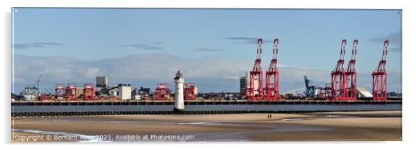 Seaforth Docks from New Brighton Acrylic by Bernard Rose Photography