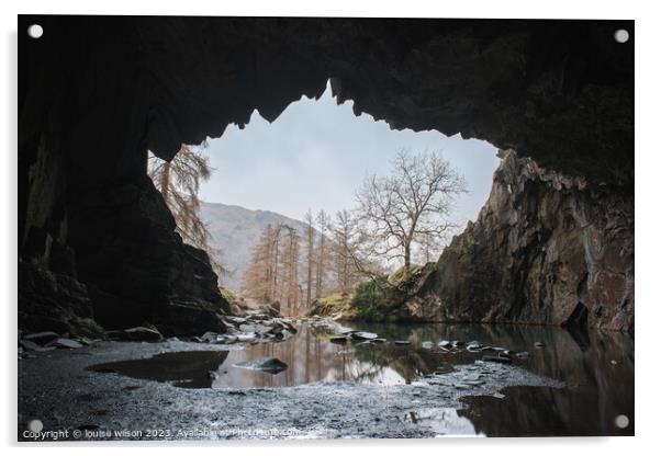 Rydal Cave Acrylic by louise wilson