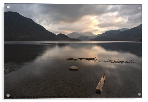 moody ullswater Acrylic by louise wilson