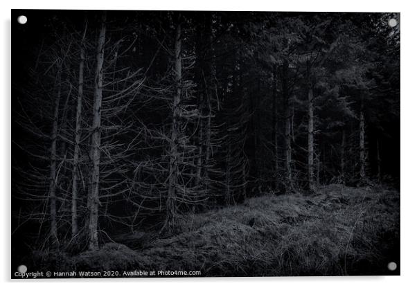 Dark Harwood Forest Acrylic by Hannah Watson