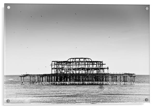 West Pier Brighton, Sussex Acrylic by Eddie Howland