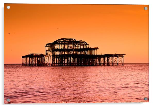   West Pier Brighton Acrylic by Eddie Howland