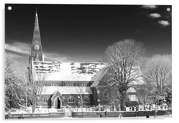 St Johns Church, Burgess Hill, Sussex Acrylic by Eddie Howland