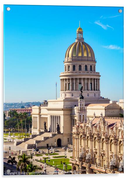 El Capitolio in Havana, Cuba Acrylic by Karol Kozlowski