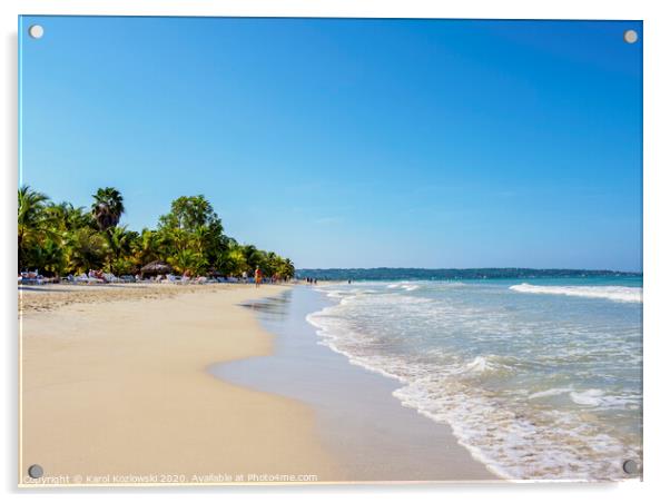 Seven Mile Beach in Negril Jamaica Acrylic by Karol Kozlowski