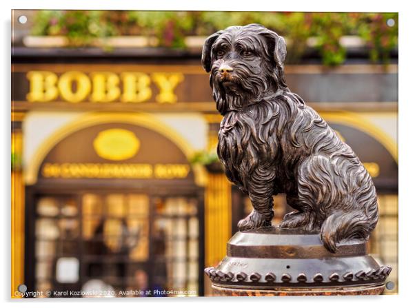 Statue of Bobby in Edinburgh Acrylic by Karol Kozlowski
