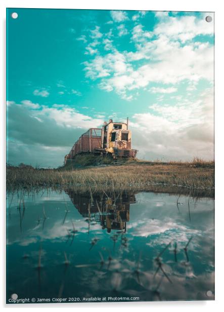 Rustic Old train Reflection Acrylic by James Cooper