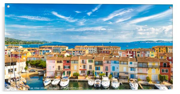 Marina of Port Grimaud in South France Acrylic by Thomas Klee