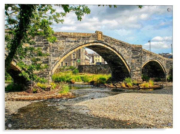 Pretty Bridge Wales Conwy Acrylic by Helkoryo Photography