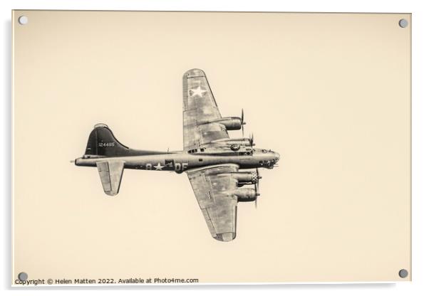 Boeing B-17G Flying Fortress left to right  Acrylic by Helkoryo Photography