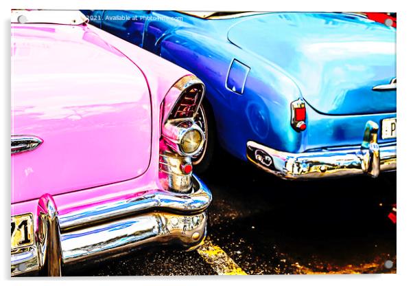 Vintage Car Colour Acrylic by Janie Pratt