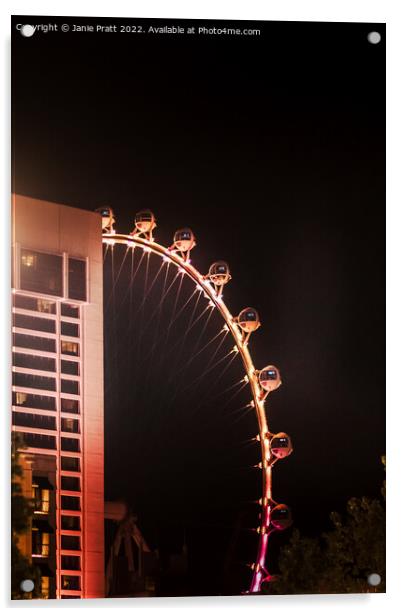 Las Vegas Ferris Wheel Acrylic by Janie Pratt