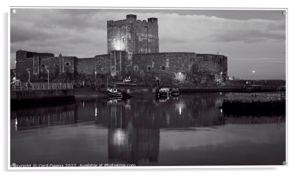 Carrickfergus Castle Acrylic by Cecil Owens