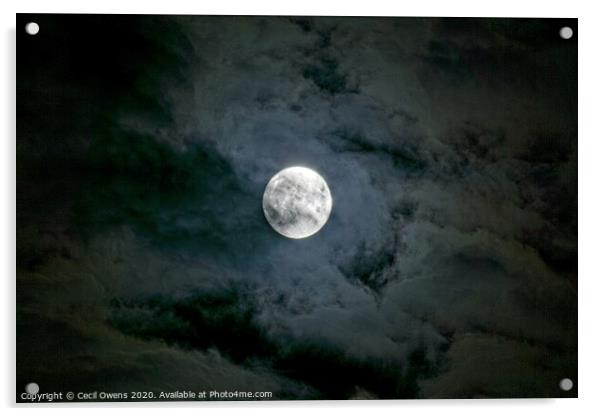 By the light of the silvery moon Acrylic by Cecil Owens