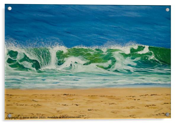 'Atlantic breaker'. Painting in oils by Peter Bolton. 2005. Acrylic by Peter Bolton