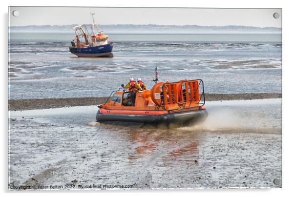Lifesaving Hovercraft Rescue Acrylic by Peter Bolton