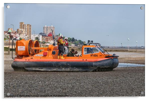 Heroic RNLI Hovercraft Rescues Lives Acrylic by Peter Bolton