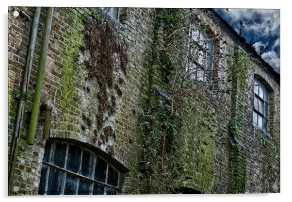 Wall at a derelict workshop in Southend on sea, Essex, UK. Acrylic by Peter Bolton