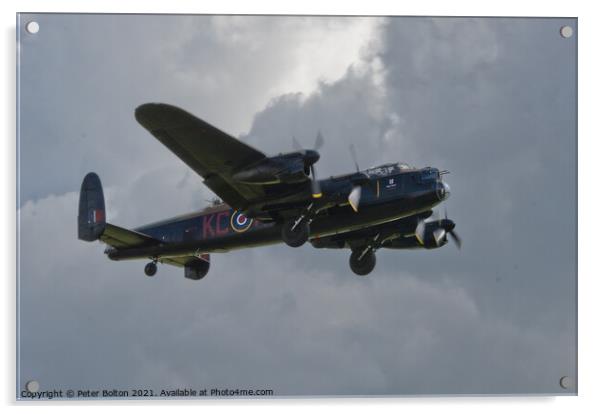 Lancaster Bomber PA474. Battle of Britain Memorial Flight.  Acrylic by Peter Bolton