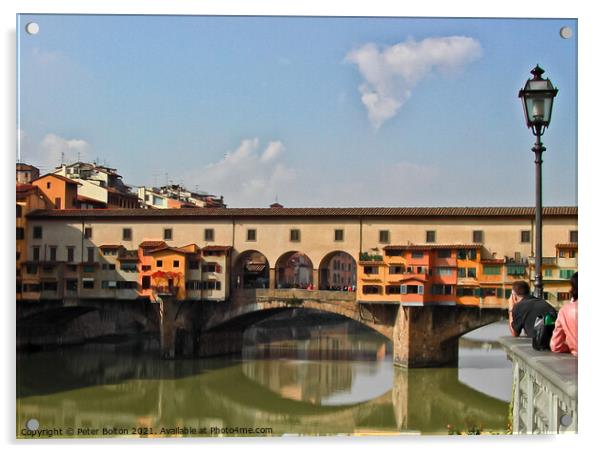 Ponte Vecchio, Florence, Italy. Acrylic by Peter Bolton