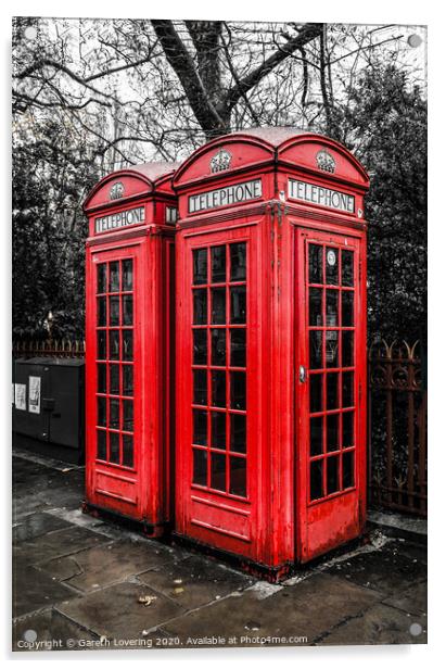 Red phone boxes Acrylic by Gareth Lovering