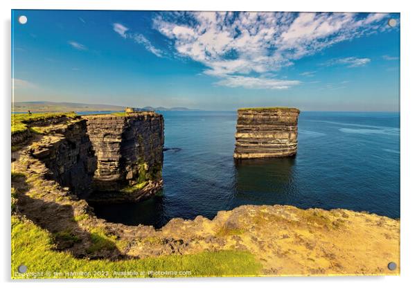 Majestic Cliffs of Downpatrick Head Acrylic by jim Hamilton