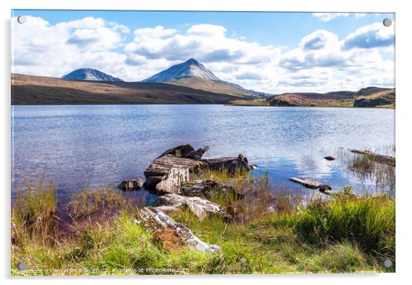 Majestic Mount Errigal: The Serenity of Lough Agan Acrylic by jim Hamilton