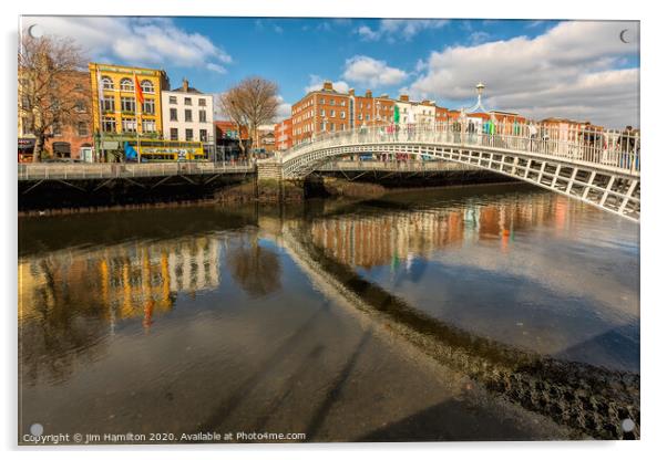 Ha'Penny bridge, Dublin Acrylic by jim Hamilton