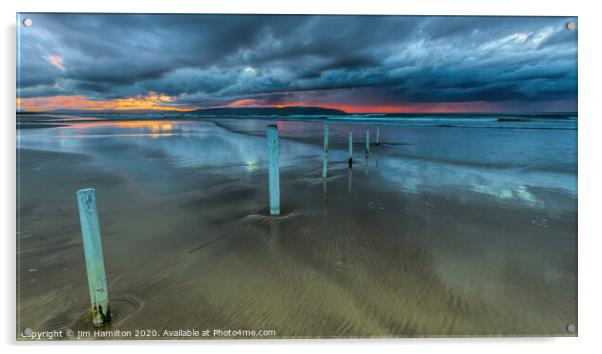 Sunset at the Beach Acrylic by jim Hamilton
