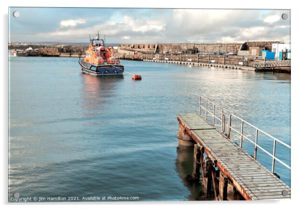 Portrush lifeboat, Northern Ireland Acrylic by jim Hamilton