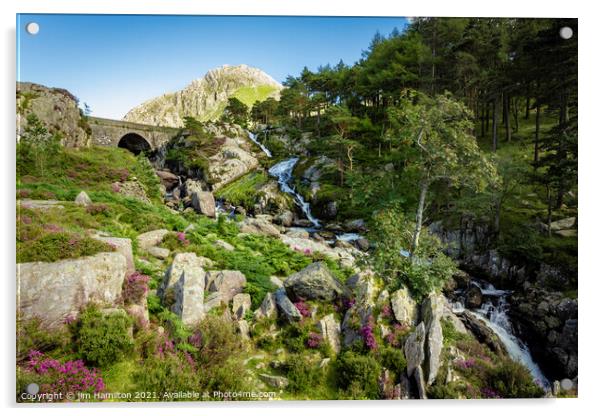Ogwen Falls, Snowdonia Wales Acrylic by jim Hamilton