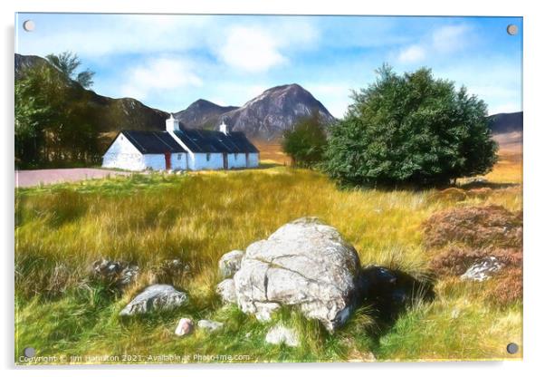 Blackrock Cottage, Glencoe,Scotland Acrylic by jim Hamilton