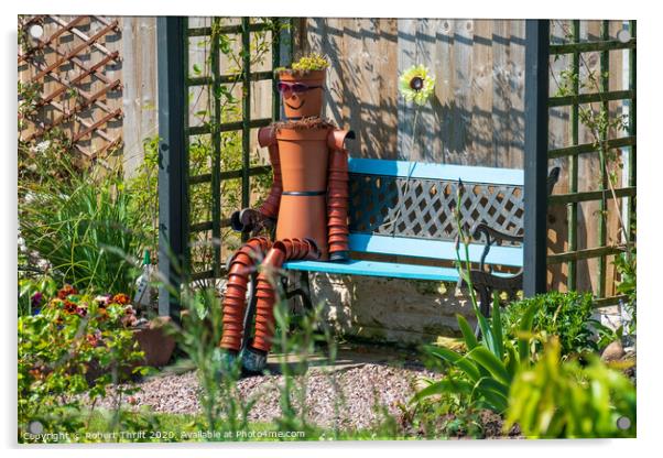 Bill's garden bench Acrylic by Robert Thrift