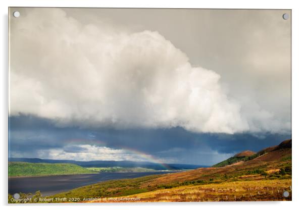 Rainbow over Dornoch Firth Acrylic by Robert Thrift