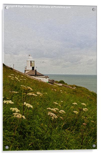 Whitby Lighthouse Acrylic by Nige Morton