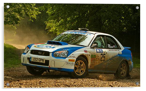 Subaru Impreza Rally Car Acrylic by Nige Morton