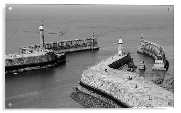 Whitby Harbour Entrance Acrylic by Nige Morton