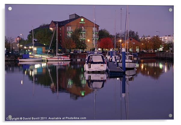 Hull Marina Acrylic by David Borrill