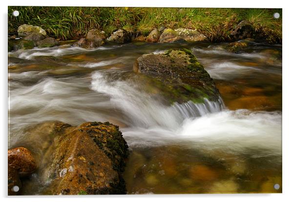 flowing river Acrylic by David Borrill