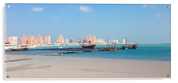 Katara beach in Qatar Acrylic by a aujan