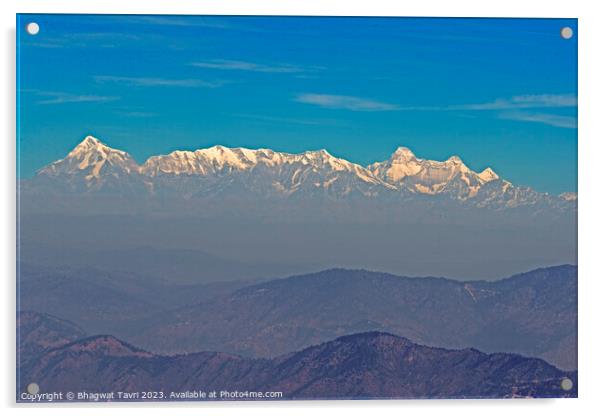NandaDevi mountain Acrylic by Bhagwat Tavri