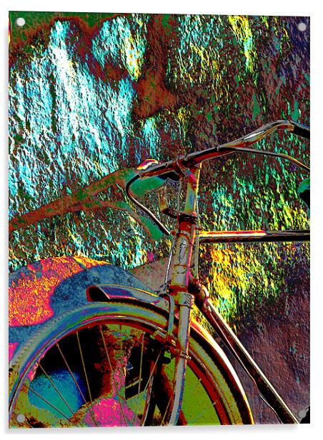 Old Bicycle Acrylic by T R   Bala subramanyam