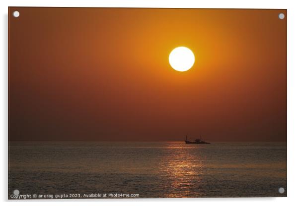 karwar sunset Acrylic by anurag gupta