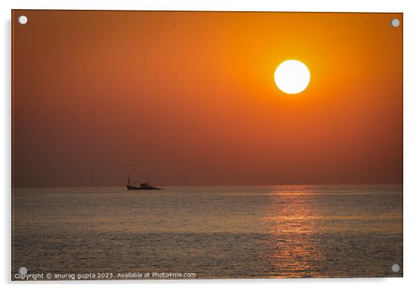 Karwar sunset -2 Acrylic by anurag gupta