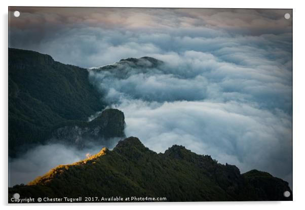 View from Pico Ruivo, Madeira, Portugal Acrylic by Chester Tugwell