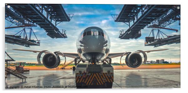 The Dreamliner in Maintenance Acrylic by Peter Thomas
