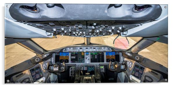 THe Flightdeck Boeing 787-8 Acrylic by Peter Thomas