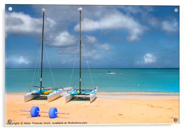 Jolly Beach Antigua in the Sunny Caribbean Acrylic by Peter Thomas